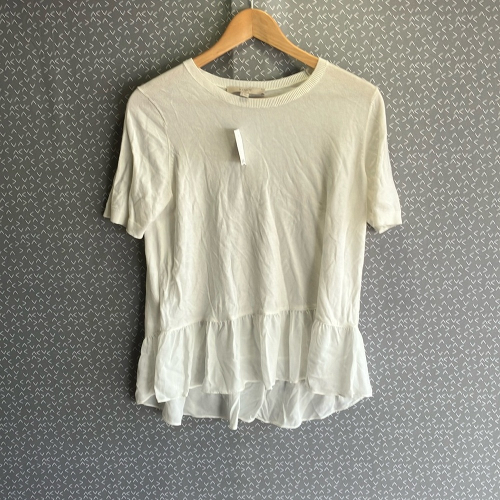 Ann Taylor White Blouse Elegant Top
